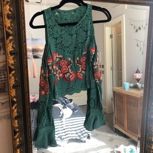 Latiste turquoise floral top